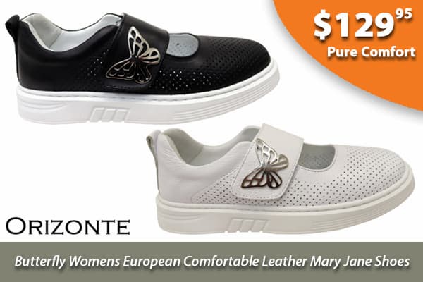 Orizonte Butterfly Womens European Comfortable Leather Mary Jane Shoes