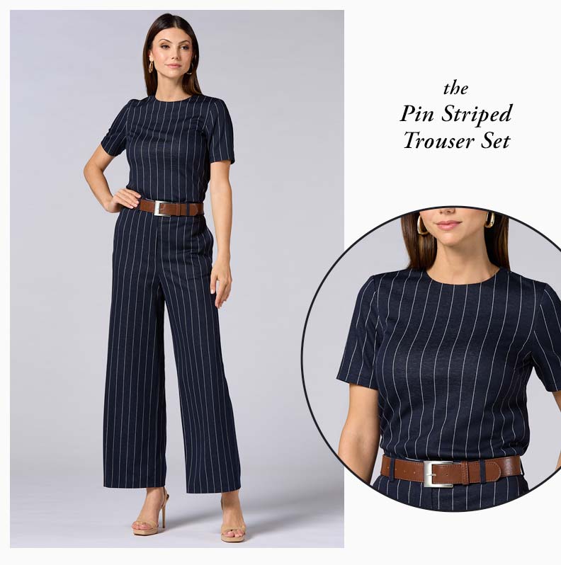 Shop the Pin Striped Trouser Set