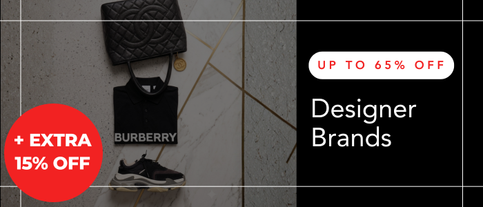 UP TO 65% OFF DESIGNER BRANDS + EXTRA 15% OFF