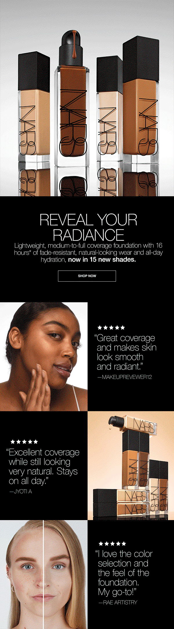Explore the top-rated reviews behind Natural Radiant Longwear Foundation.