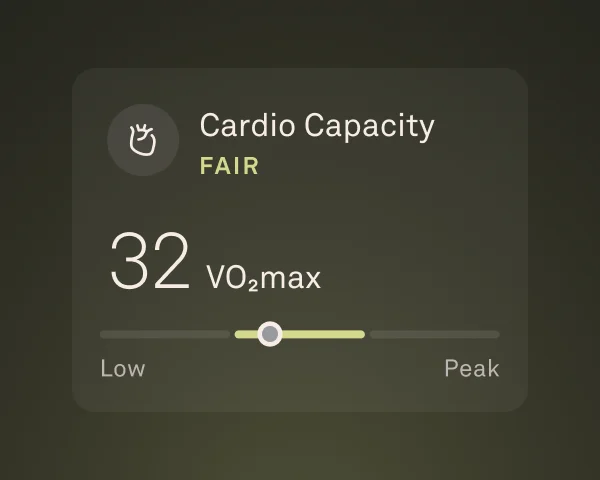 Cardio Capacity example in Oura App