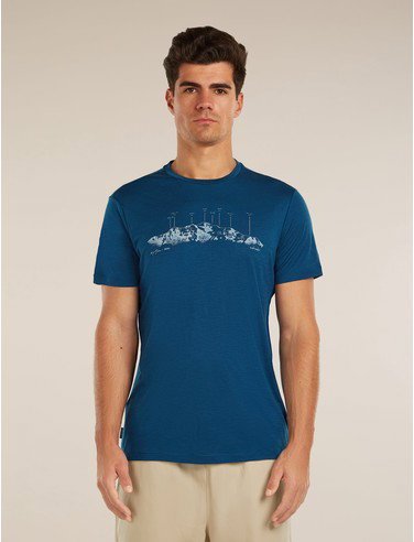 Men's Merino 150 Tech Lite Short Sleeve Tee The Peaks - Atlantis / L