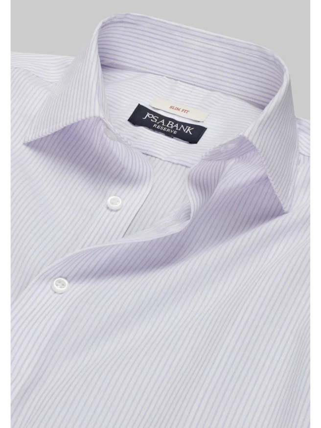 Reserve Collection Slim Fit Spread Collar Stripe Dress Shirt