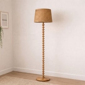Wisteria Arc Rattan Floor Lamp - Natural