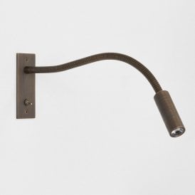 Astro Leo Single Light LED Switched Recessed Wall Fitting in Bronze Finish