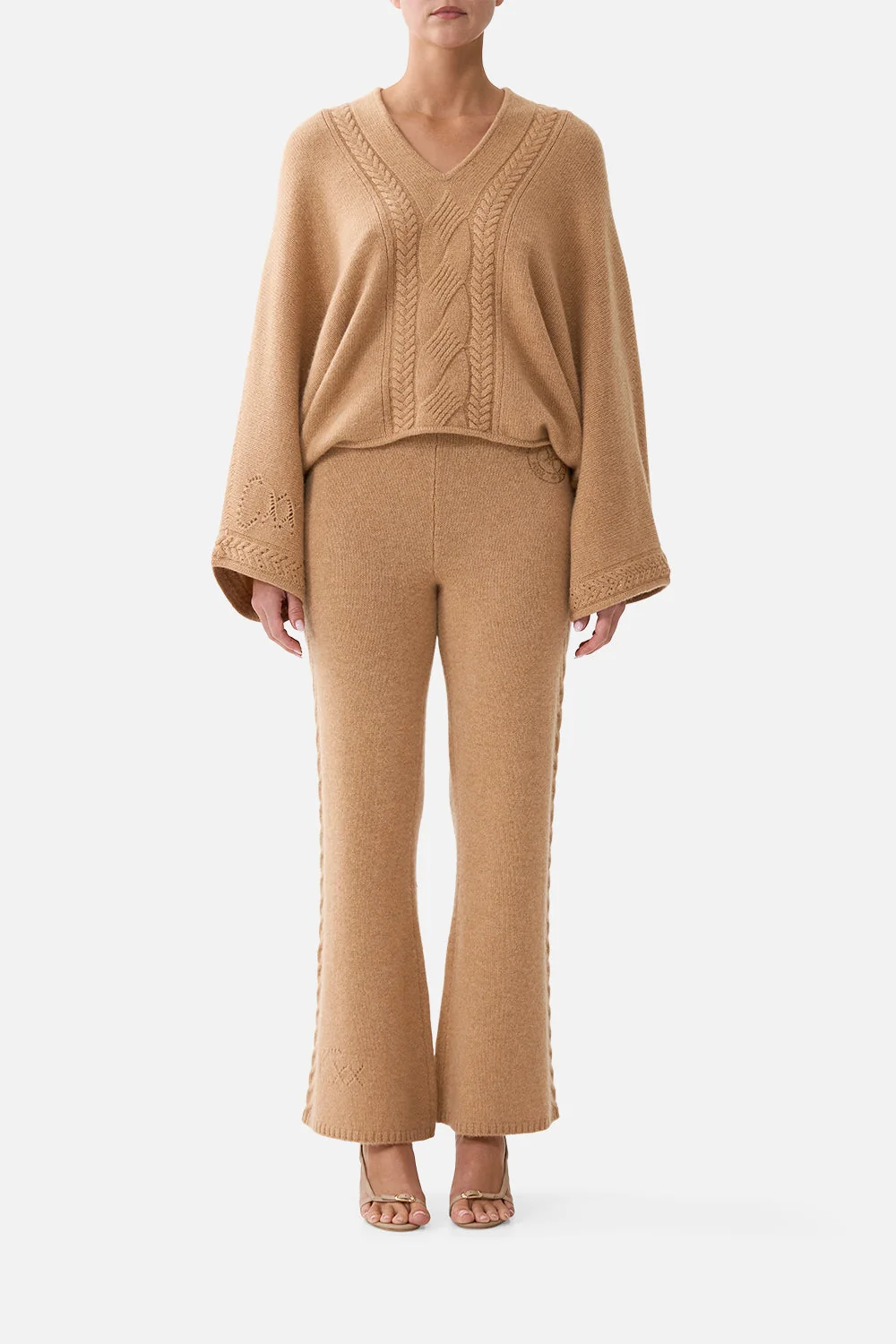 Image of RELAXED V NECK KNIT TOP LEOPARD LIBERTINE