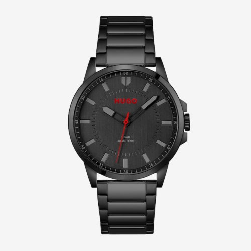 HUGO #FIRST Men's Black IP Bracelet Watch