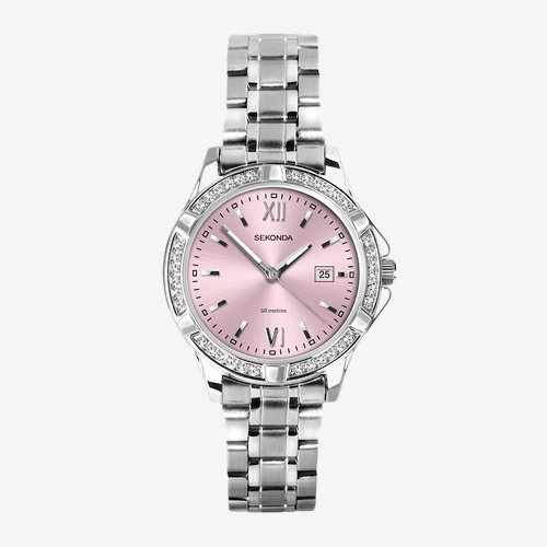 Sekonda Crystal Women's Silver Tone Bracelet Watch