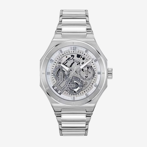 HUGO #GRAIL SKELETON Men's Multifunction Stainless Steel Bracelet Watch