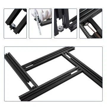 ENJOYWOOD Trimming Machine Guide Rails 400mm-800mm Adjustable Backing Auxiliary Guide Bracket Aluminum Alloy Milling Groove Engraving Guide Rail