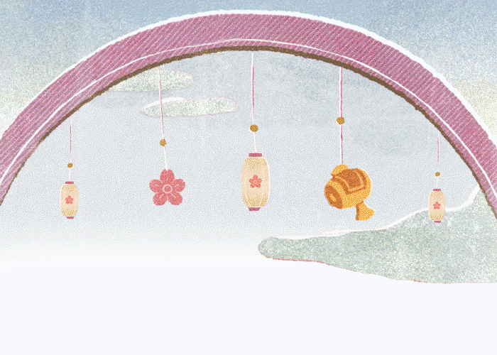 A gif of Japanese lanterns swaying
