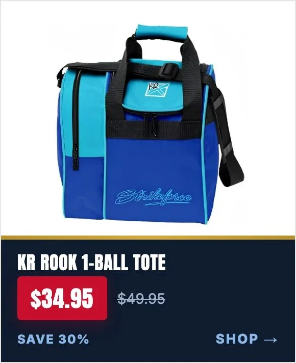 KR Rook 1 Ball Single Tote Blue Teal bowling bag