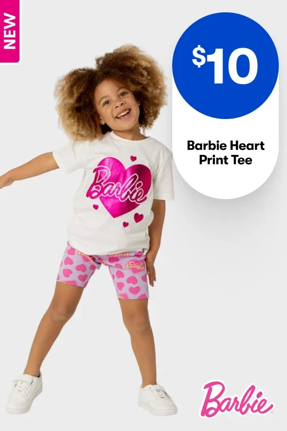 $10 Barbie Heart Print Tee