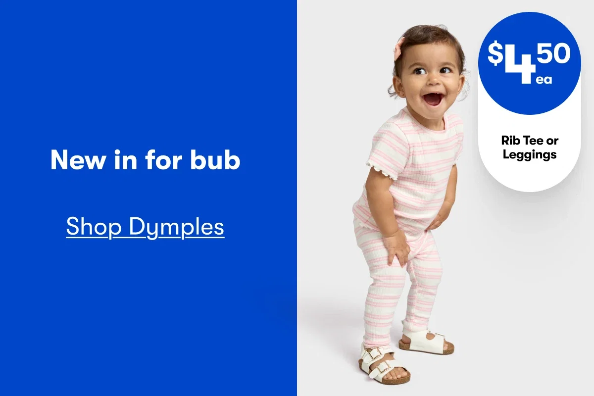New in for bub | $4.50ea Rib Tee or Leggings | Shop Dymples