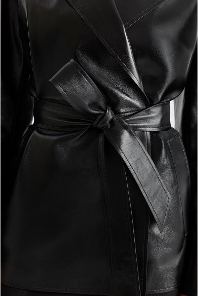 VADA-PO Leather wrap coat