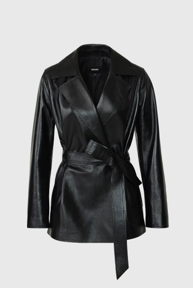 VADA-PO Leather wrap coat