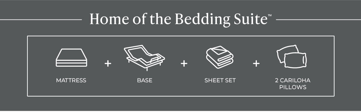 Home of the Bedding Suite: Mattress + Base + Sheet Set + 2 Pillows