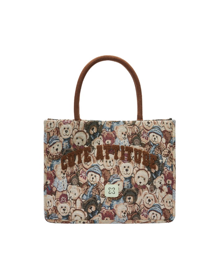 Shopper mit Teddybär-Motiven