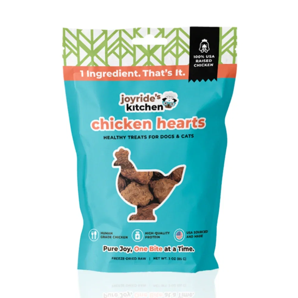 Image of Joyride's Kitchen Premium Chicken Hearts Freeze-Dried Raw Dog Treats