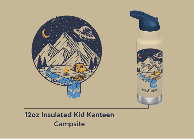 12oz Insulated Kid Kanteen - Campsite