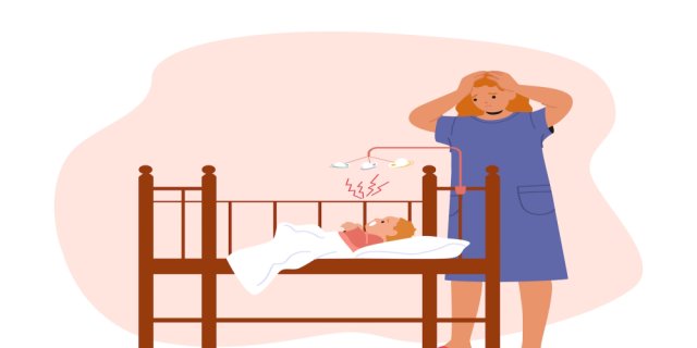bébé qui pleure, femme burn-out