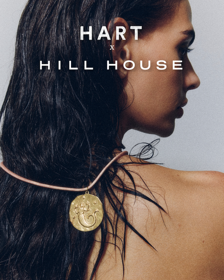 Model wearing HART x Hill House Mermaid Charm on Cord Necklace