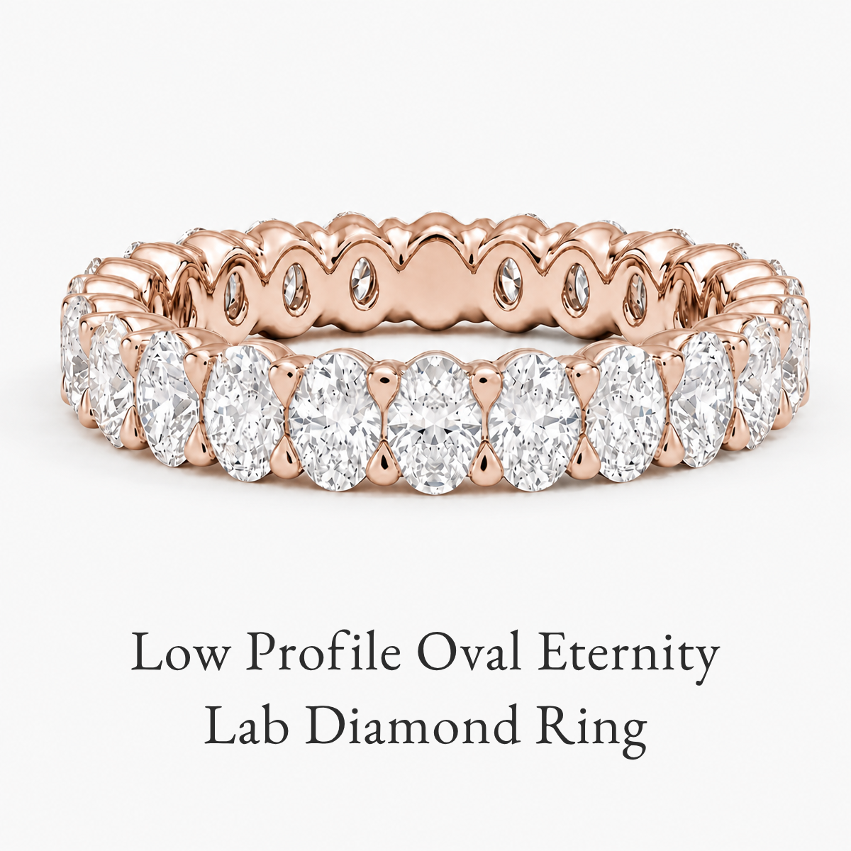 Low Profile Oval Eternity Lab Diamond Ring