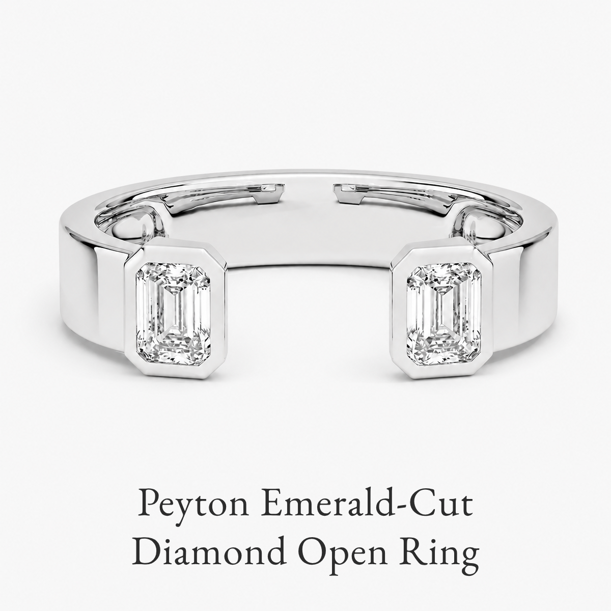 Peyton Emerald-Cut Diamond Open Ring