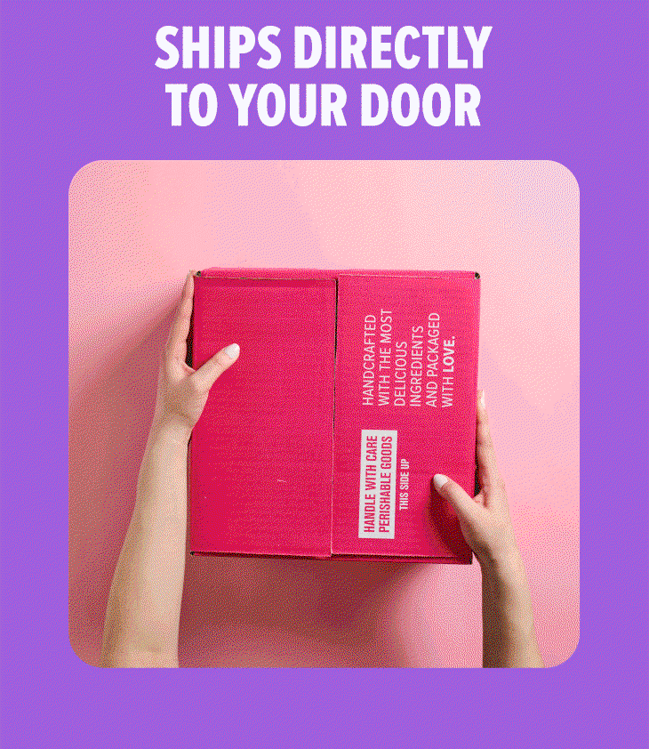 Ships directly to your door in a beautiful pink package.