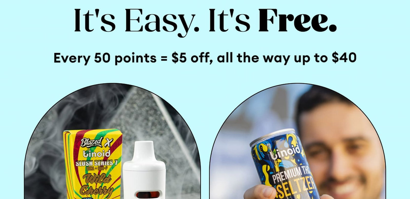 It's Easy. It's Free | Every 50 points = $5 off, all the way up to $40