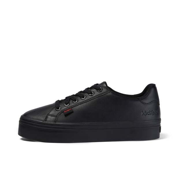 Youth Womens Tovni Stack Leather Black