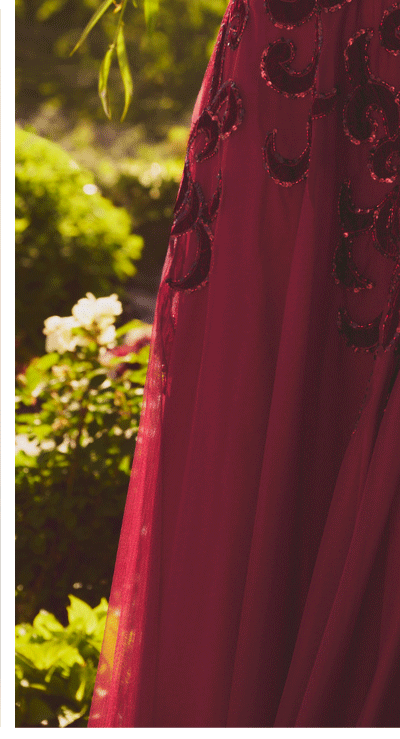 Baroque Scroll Velvet Beaded Gown In Mahogany