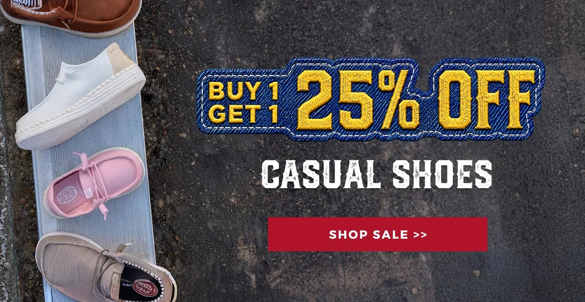 BUY 1 GET 1 25% OFF CASUAL SHOES 