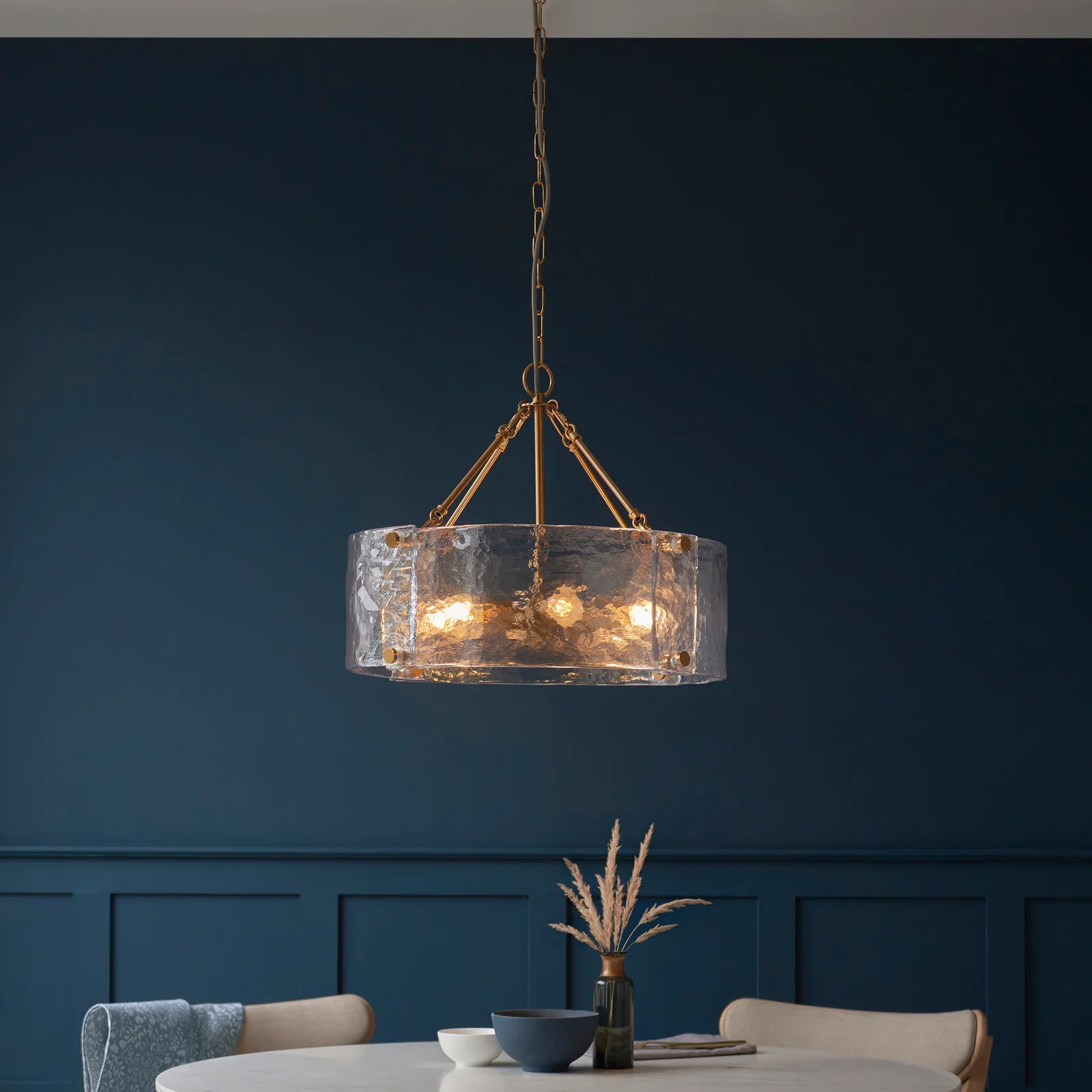 Image of Keller 6 Light Pendant Brushed Aged Brass