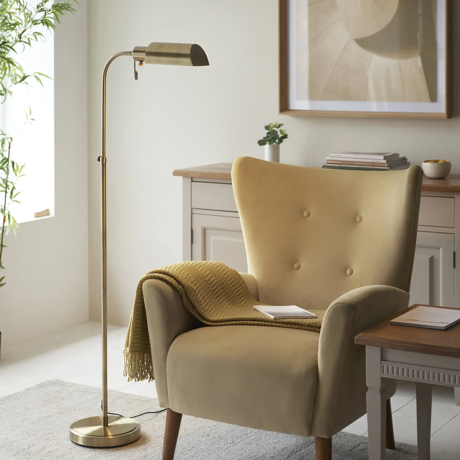Image of Pharmacy Reader Floor Lamp Antique Brass