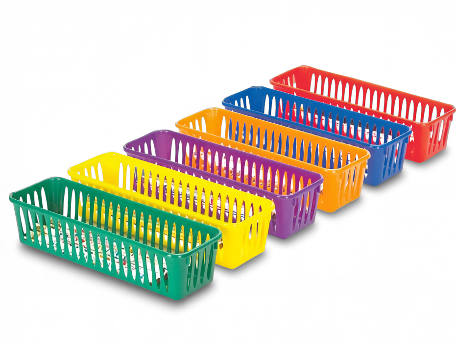 Really Good Stuff® Pencil Baskets - Set of 6 - Rainbow