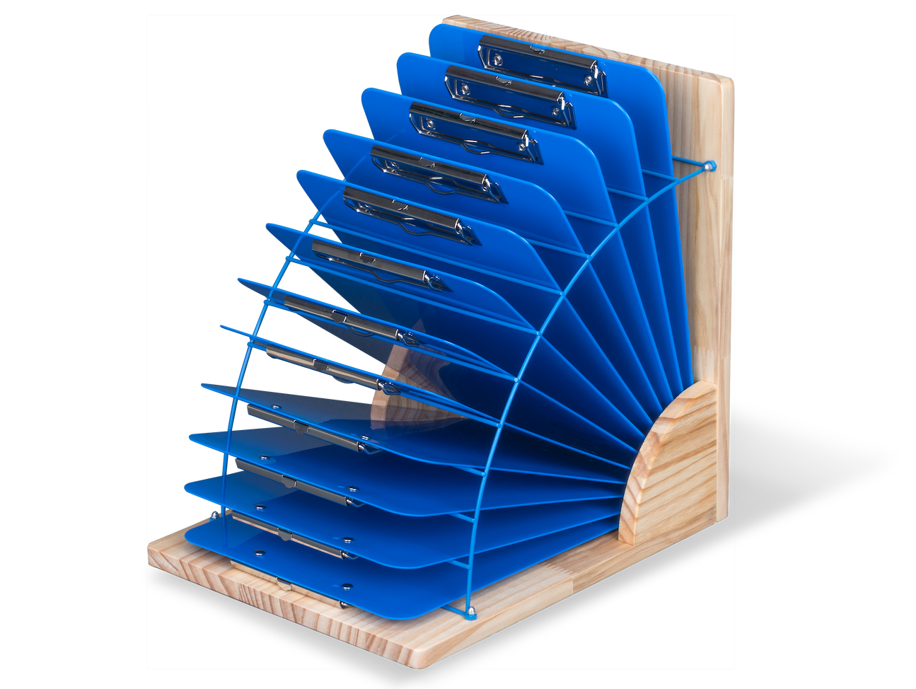 Really Good Stuff® Clipboard Stand With 12 Single-Color Clipboards - 1 stand, 12 clipboards