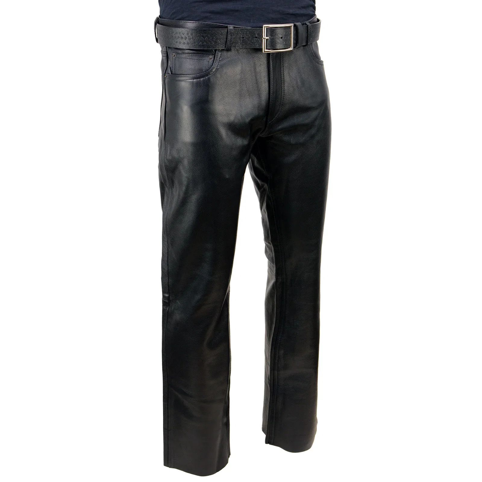 Image of Milwaukee Leather | Classic Fit 5 Pocket Leather Pants for Men - Premium Leather Motorcycle Riding Pants - LKM5790