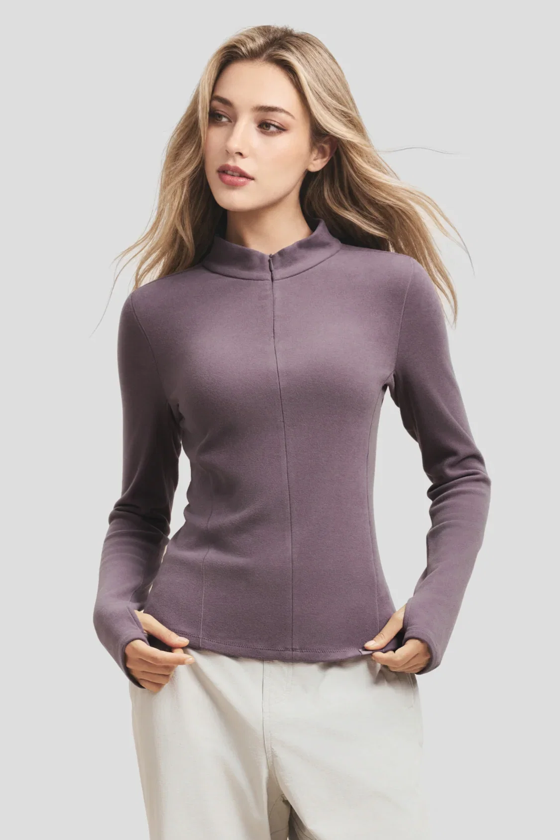 Image of Women's High-Stretch Fleece Half-Zip Base Layer Top PM002/PM006