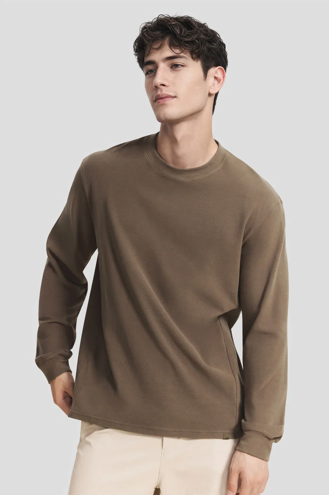 Image of Unisex Stretch Fleece Long-Sleeve T-Shirt (Mid Warmth) PM043