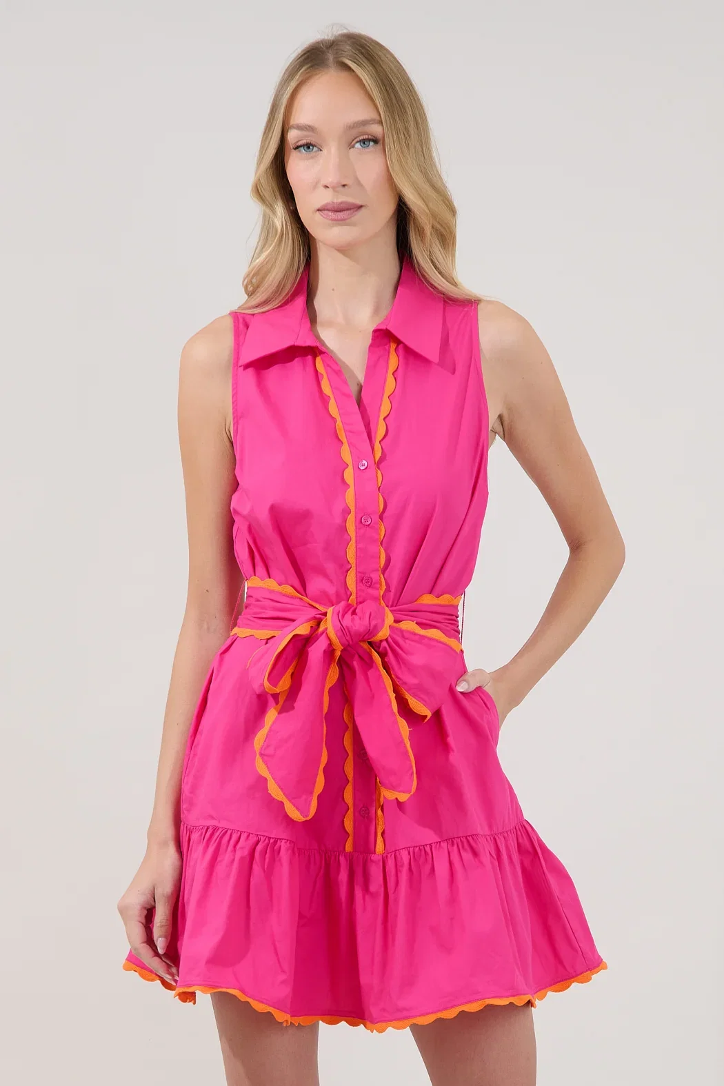 Image of Mariselle Sleeveless Tiered Mini Dress