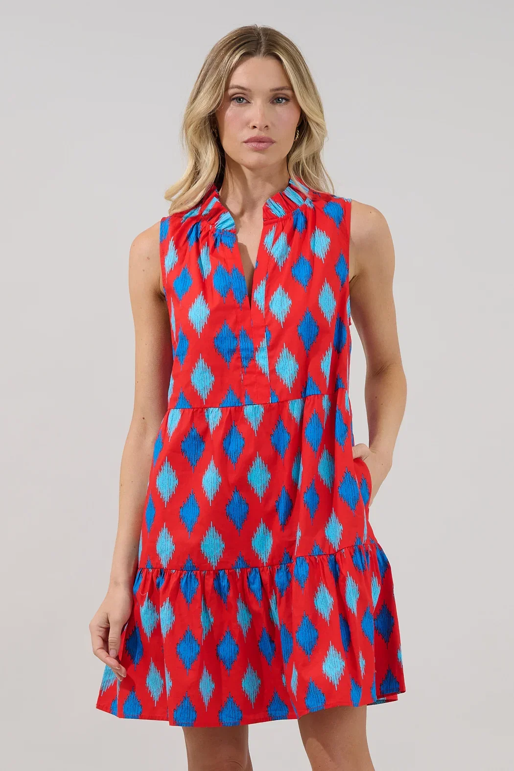 Image of Gemmely Shift Mini Dress Abstract