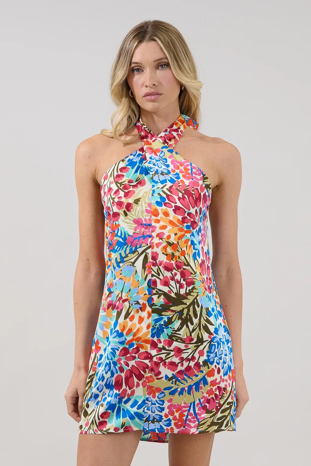 Image of Mivia Halter Mini Dress Rain Dance