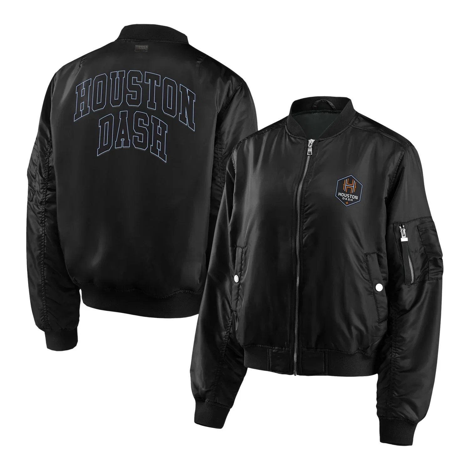 Image of Women's Houston Dash WEAR Black Bomber Jacket