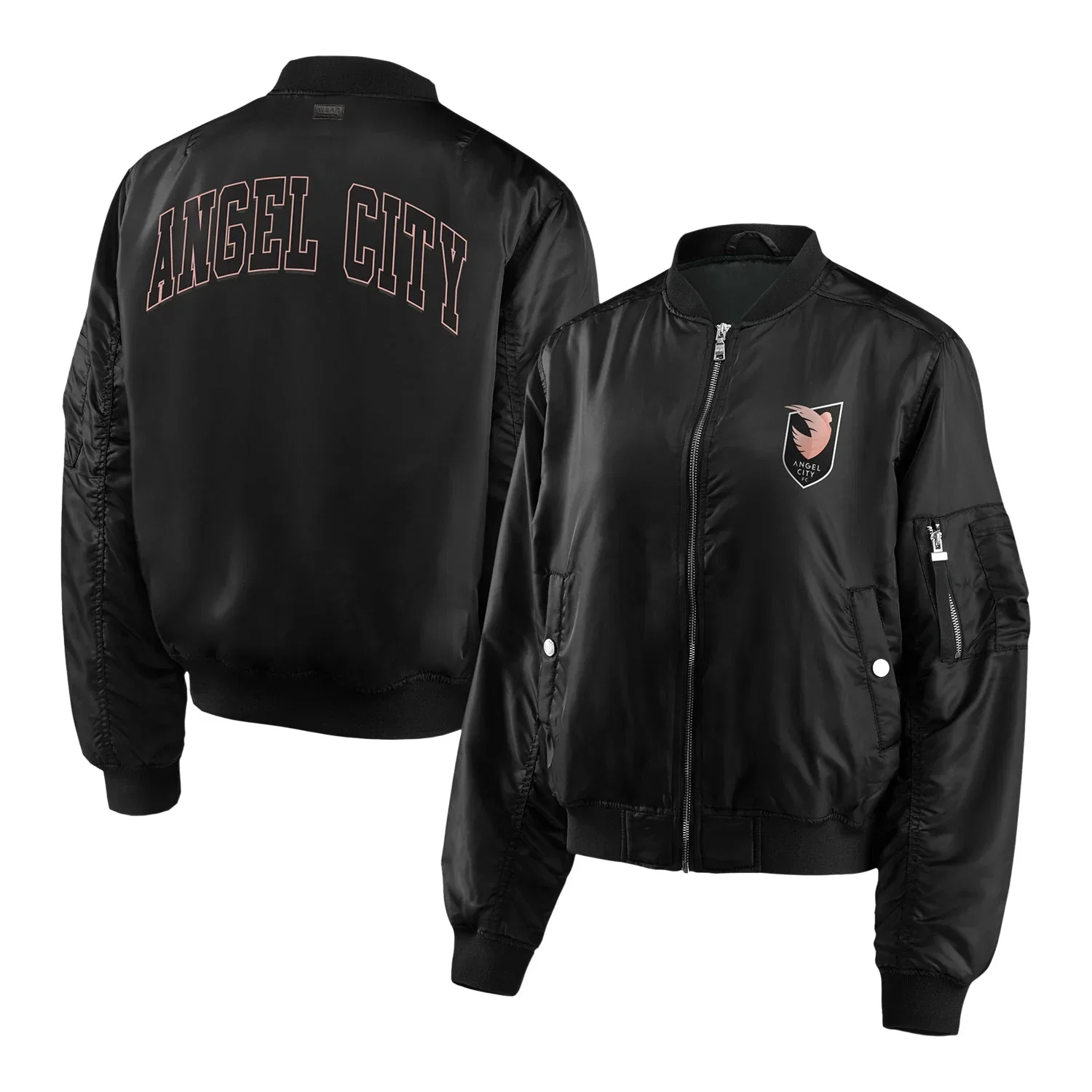 Image of Women's Angel City FC WEAR Black Bomber Jacket