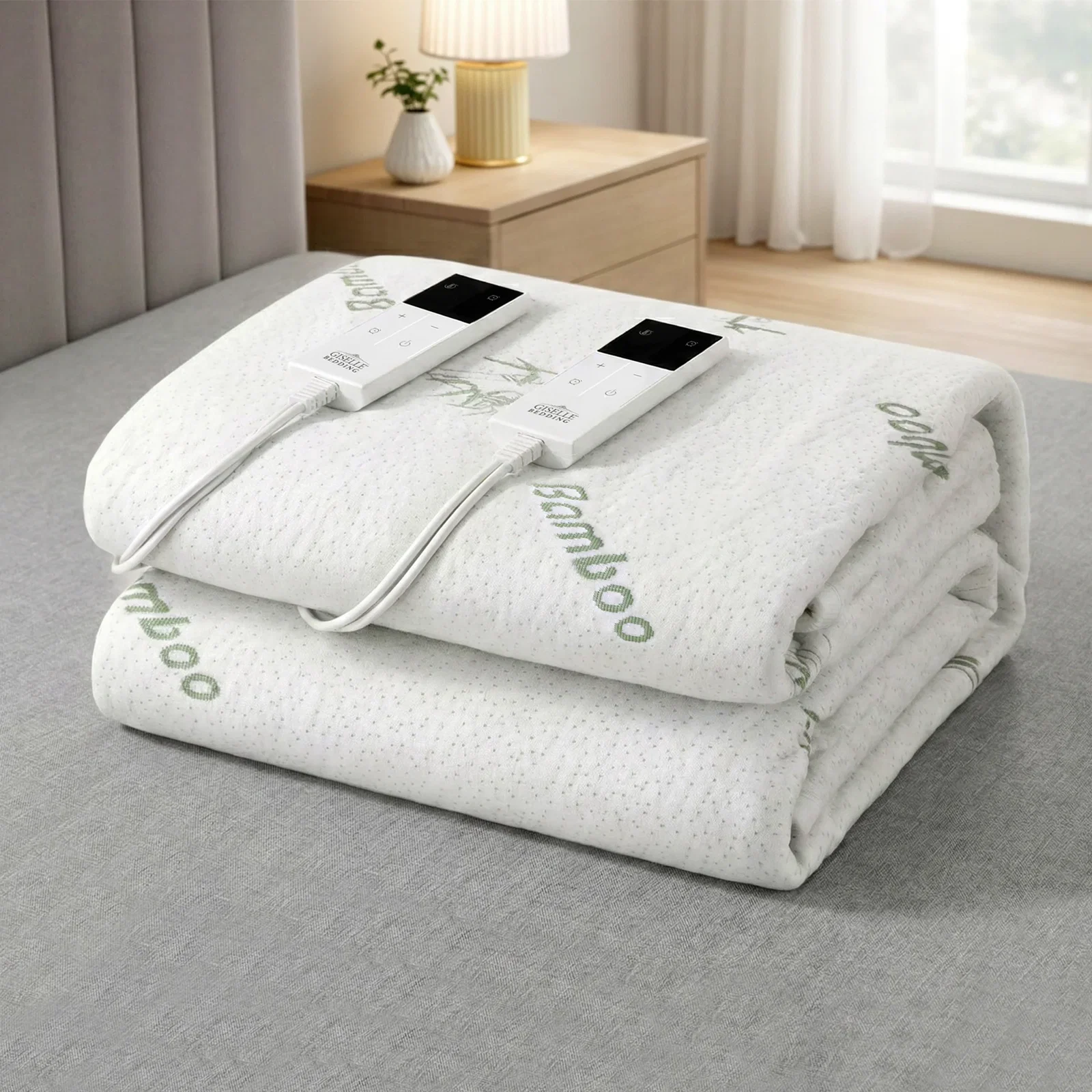 Electric Blanket Bamboo Fabric Queen Fitted Heated Pad Underlay Washable Winter