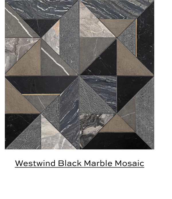 Artistic Tile | Westwind Black Marble Mosaic