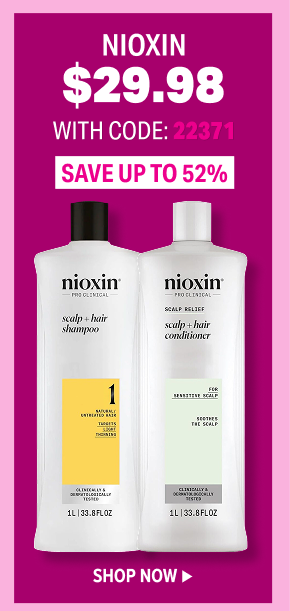 SHOP NIOXIN LITERS $19.98 WITH CODE 22371