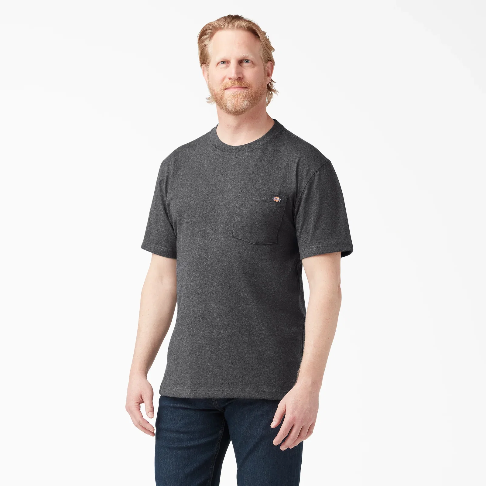 Image of Heavyweight Heathered Short Sleeve Pocket T-Shirt