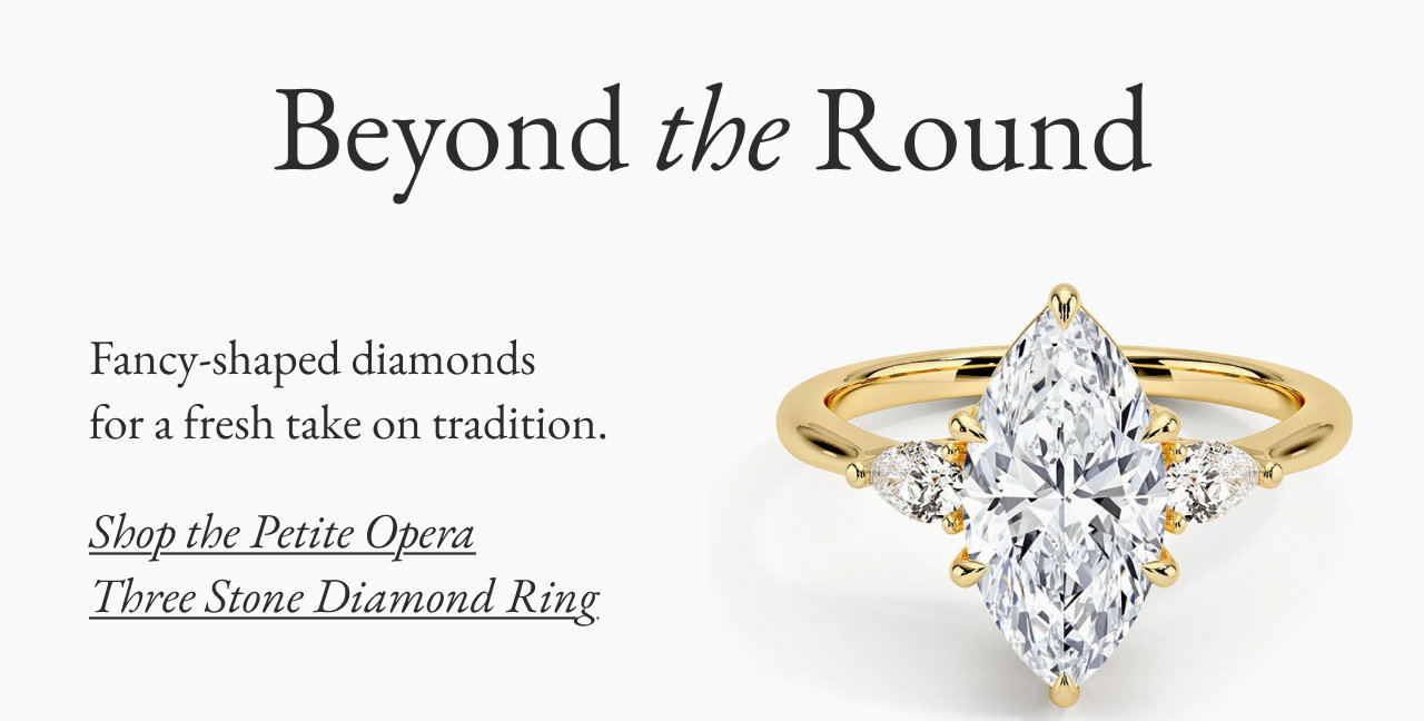 Shop the Petite Opera Three Stone Diamond Ring